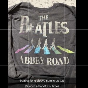 Beatles Semi Crop Top- Long Sleeve